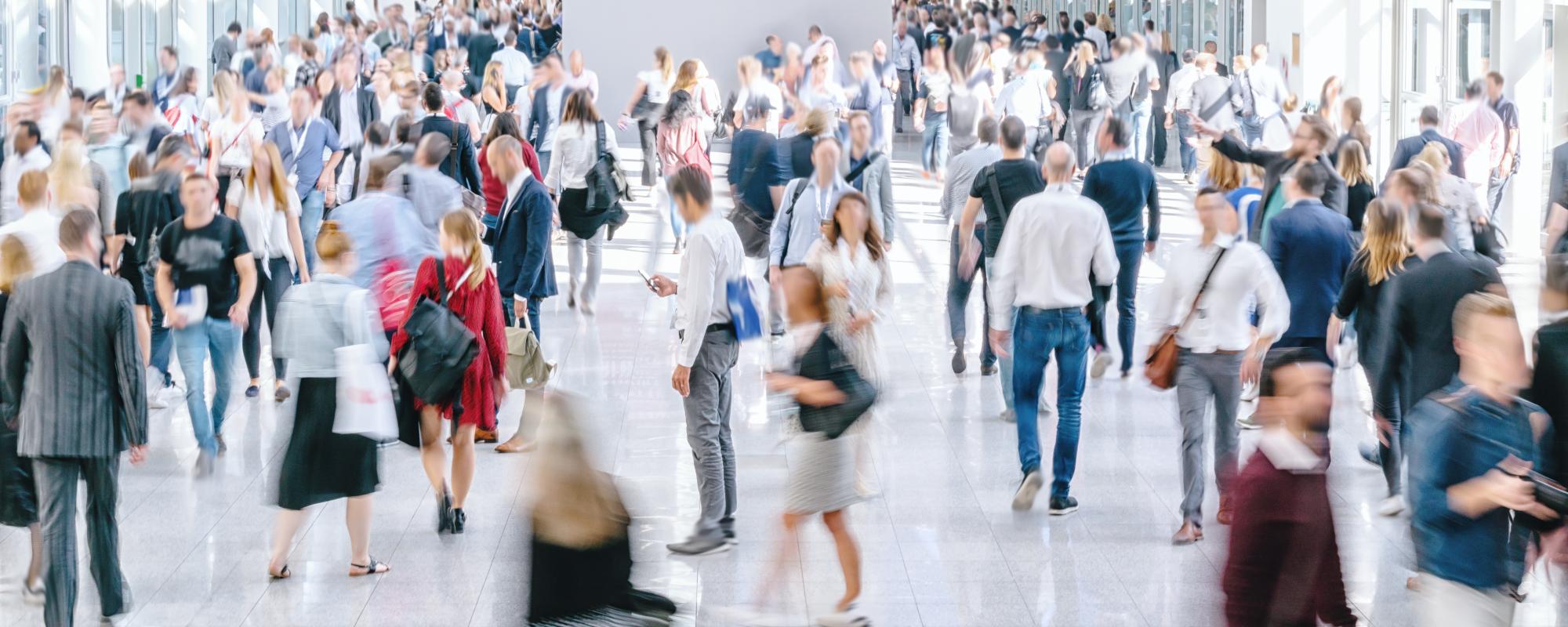 crowd of people walking