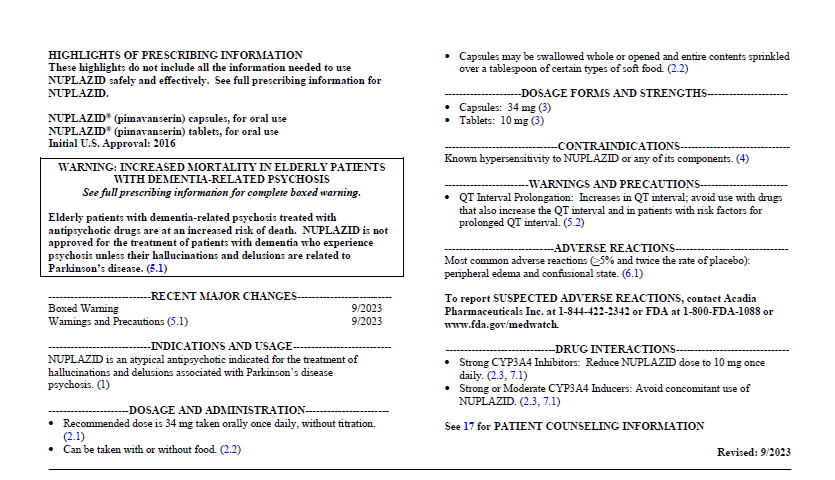 Nuplazid Prescribing-information